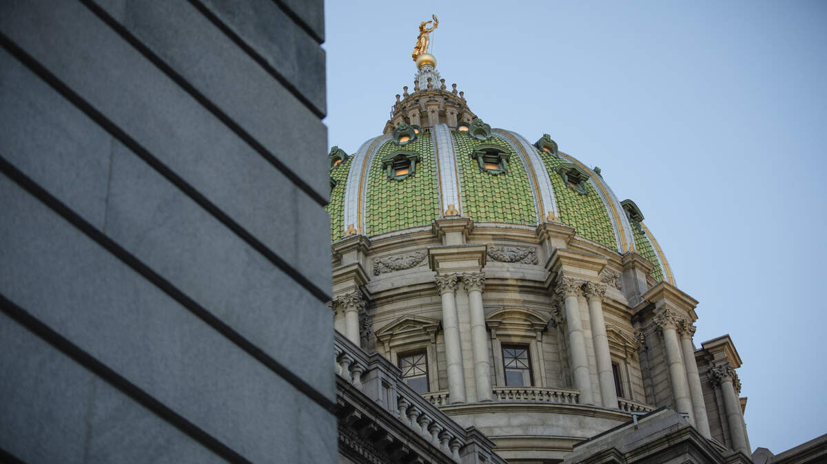 The dome of the Pennsylvania Capitol in Harrisburg.